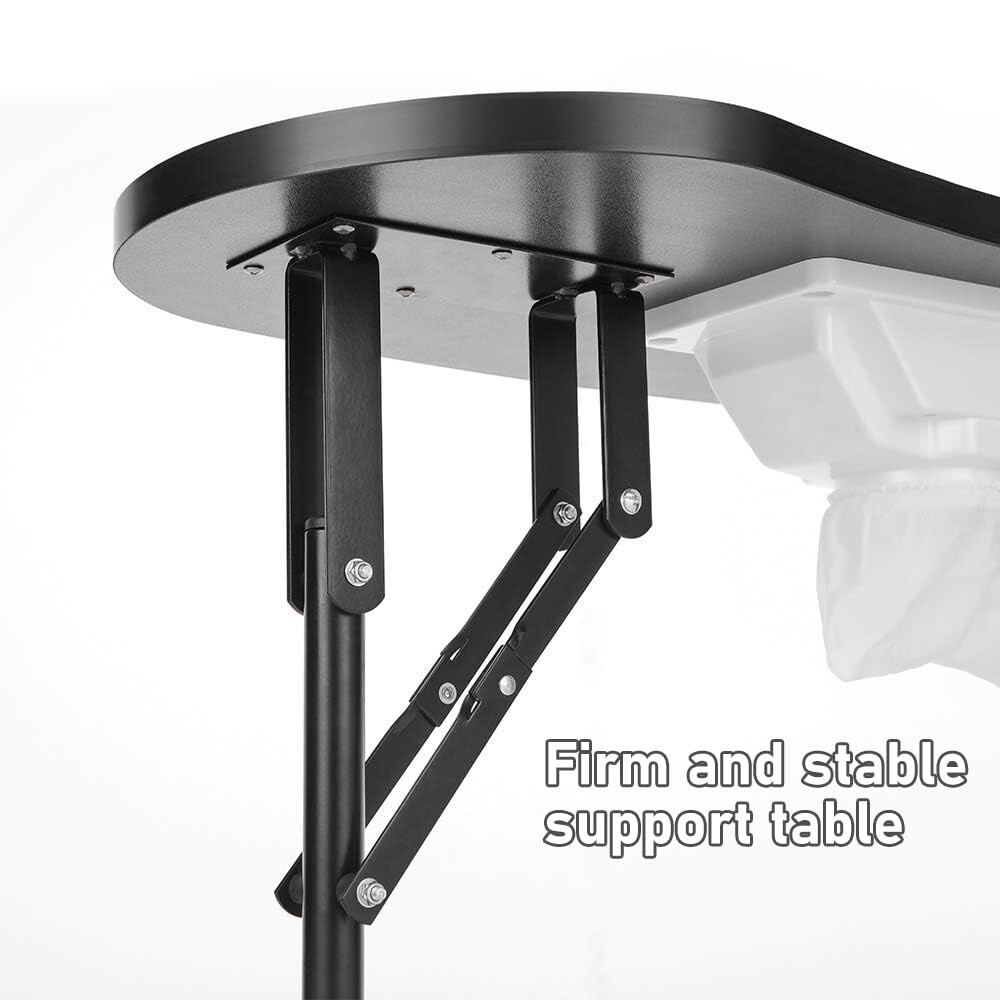 Portable Professional Nail Desk: Folding Vented Manicure Table 35″x16″ – Black