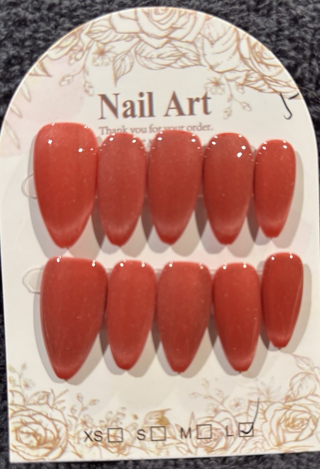 Press On Nails CAT EYE Various Colors Pointy Almond. Long length, Size LARGE.