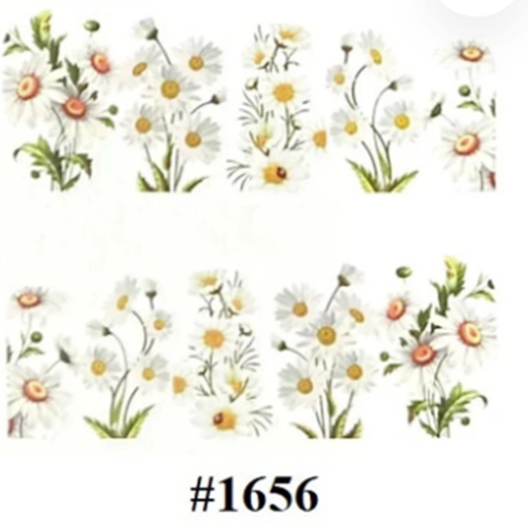 Daisy Flower Nail Art Stickers: Water Transfer Decals (Group 1)