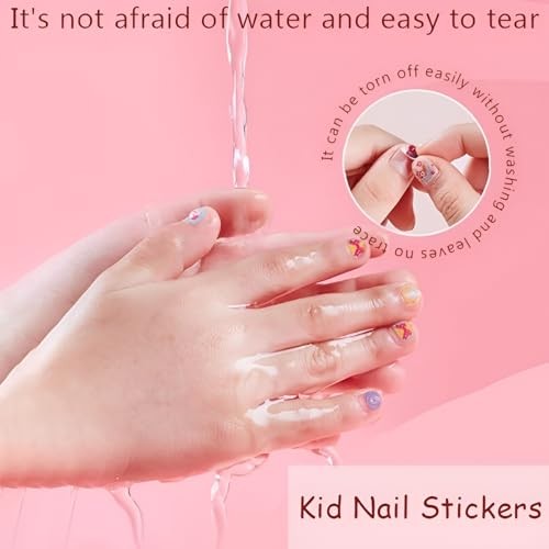 10 Sheets Colorful Kid Nail Stickers 3D Self-Adhesive Nail Art Colorful 1