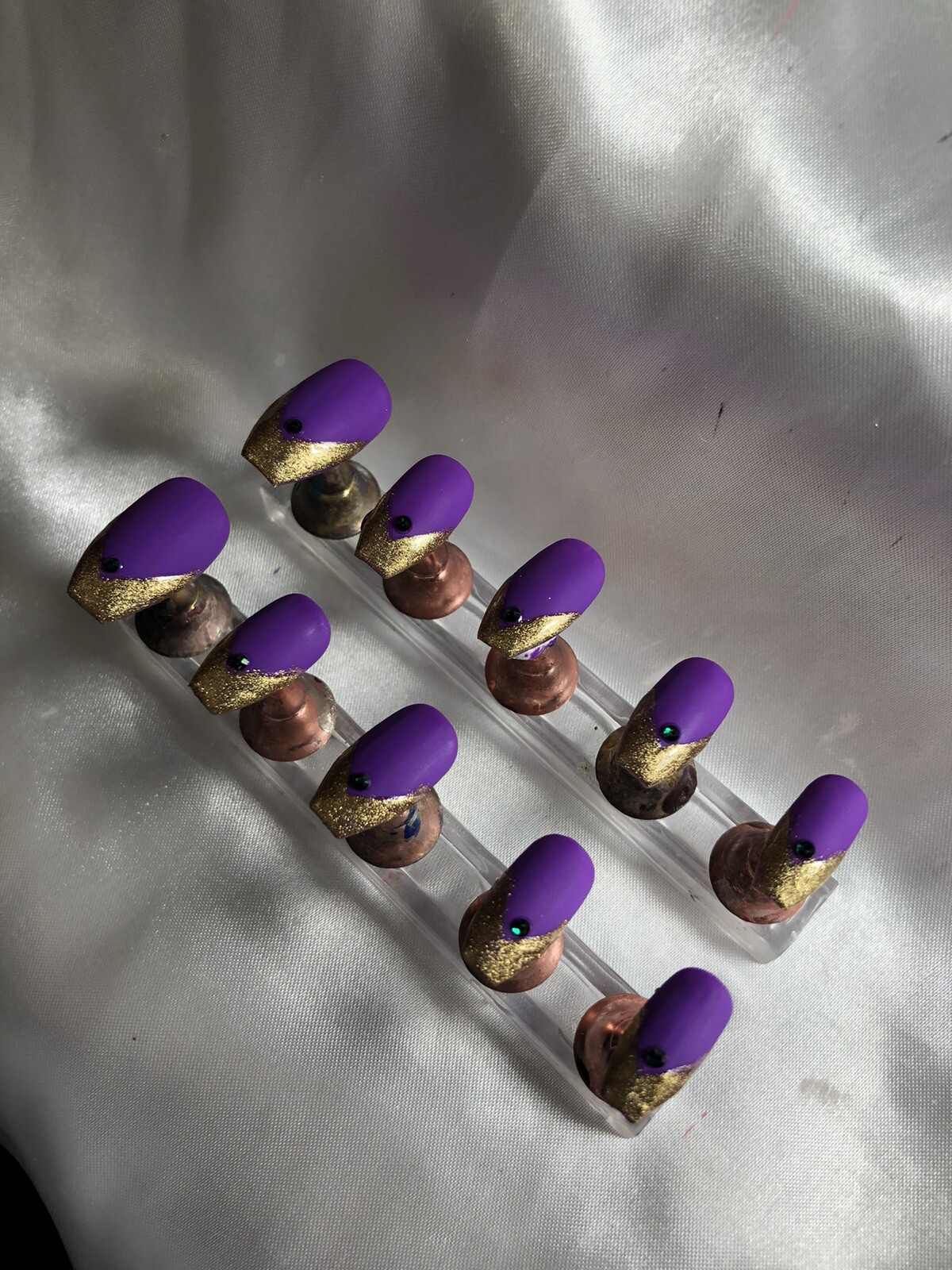 Z NAILZ! Gorgeous Set Of Handmade Custom Mardi Gras Press On Nails
