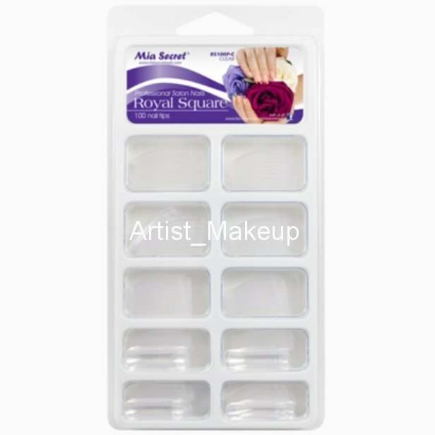 Mia Secret – Nail Tip Royal Square 100PC/500PC Acrylic Box- Clear/White/Natural