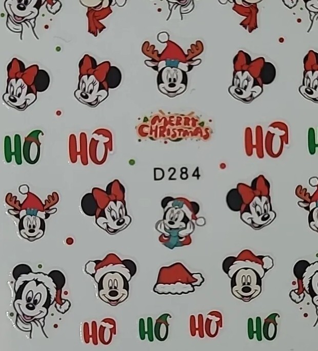Disney, Mickey Mouse, Christmas Holiday, Nail Art Stickers
