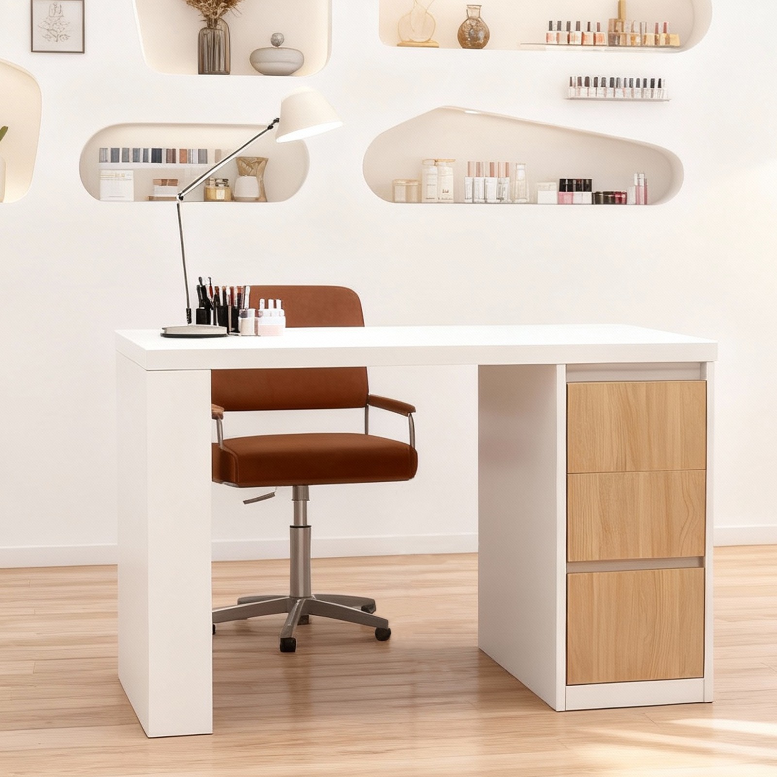 Siena Manicure table with drawers,Single manicure table for nail tech nail salon