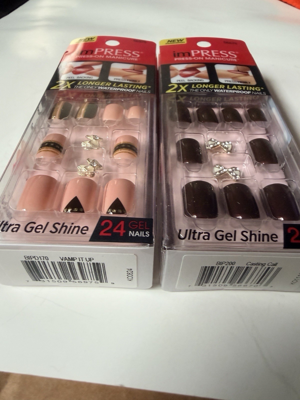Impress Broadway Nails Short Manicure Press on 2 Box Sets Charms Waterproof New