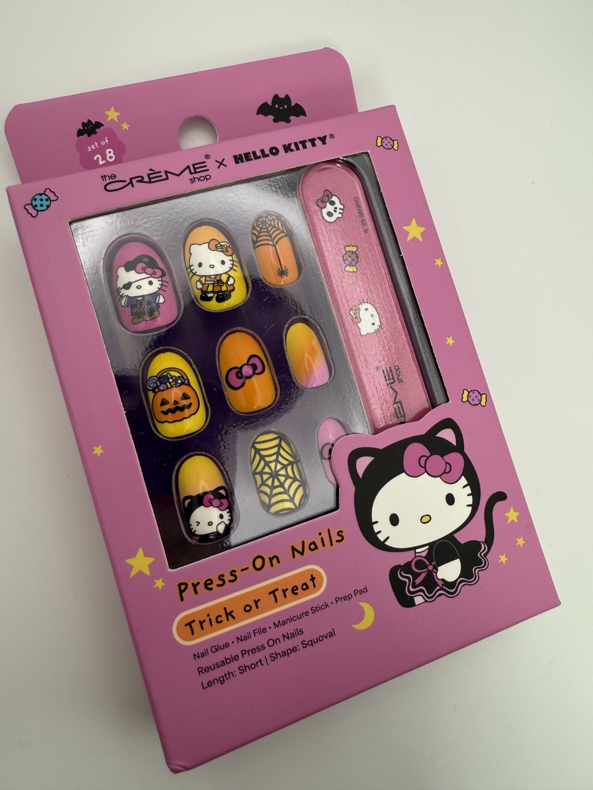 NEW Crème Shop x Hello Kitty Halloween Press-On Nails Set | Limited Edition | 28