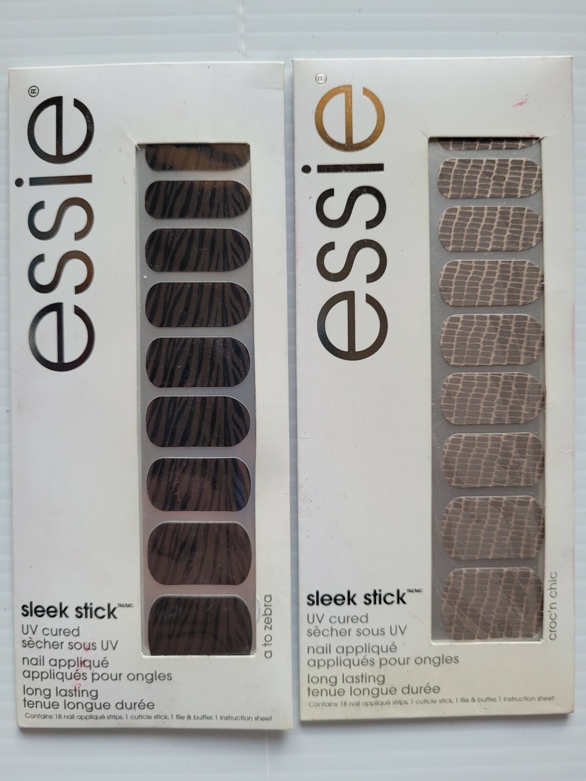 10 x Essie Sleek Stick Nail Applique Strips See Colors/Pattens in Description