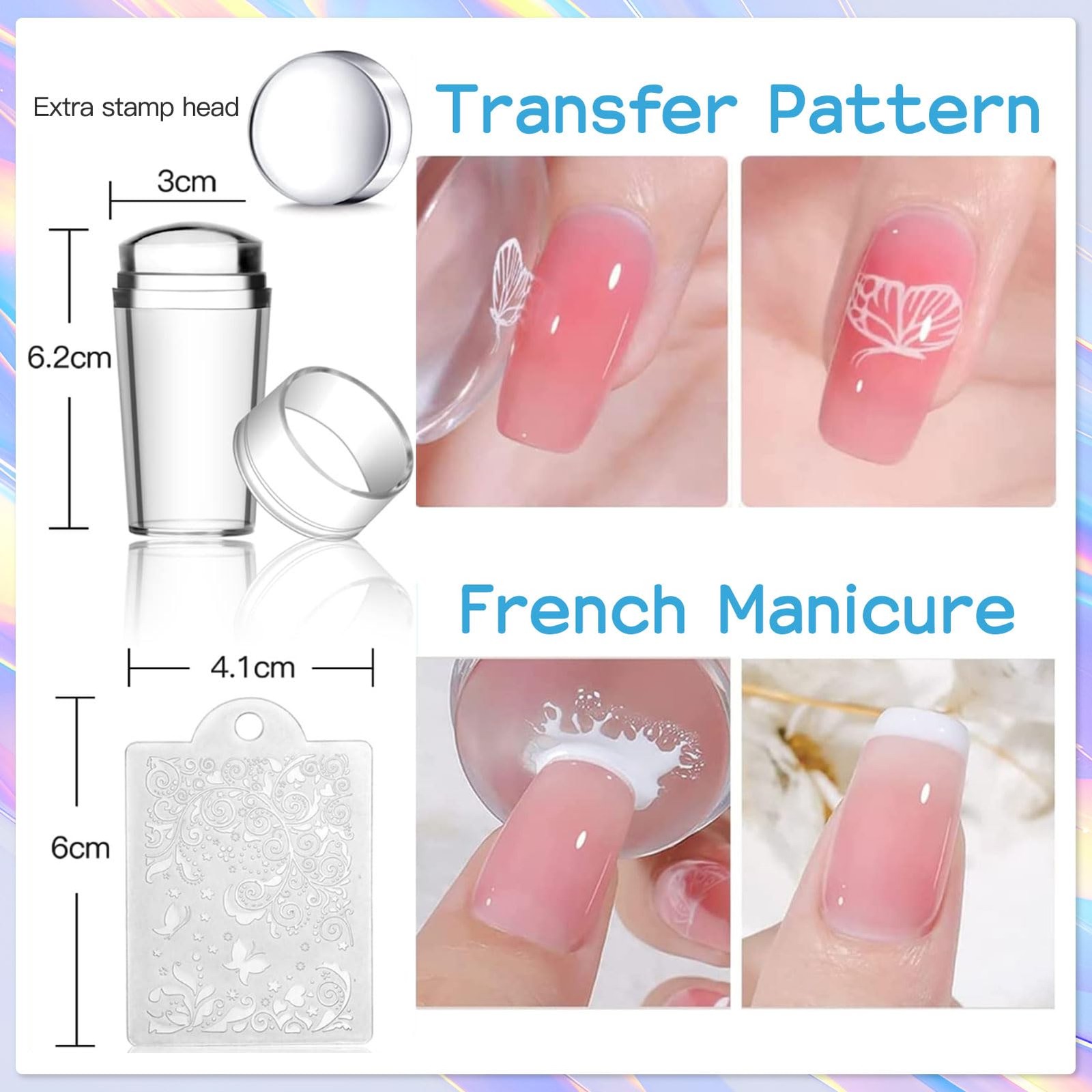 Nail Stamping Plate 20Pcs Nail Stamper Kit 16Pcs Nail Art Stamping Plates wit…