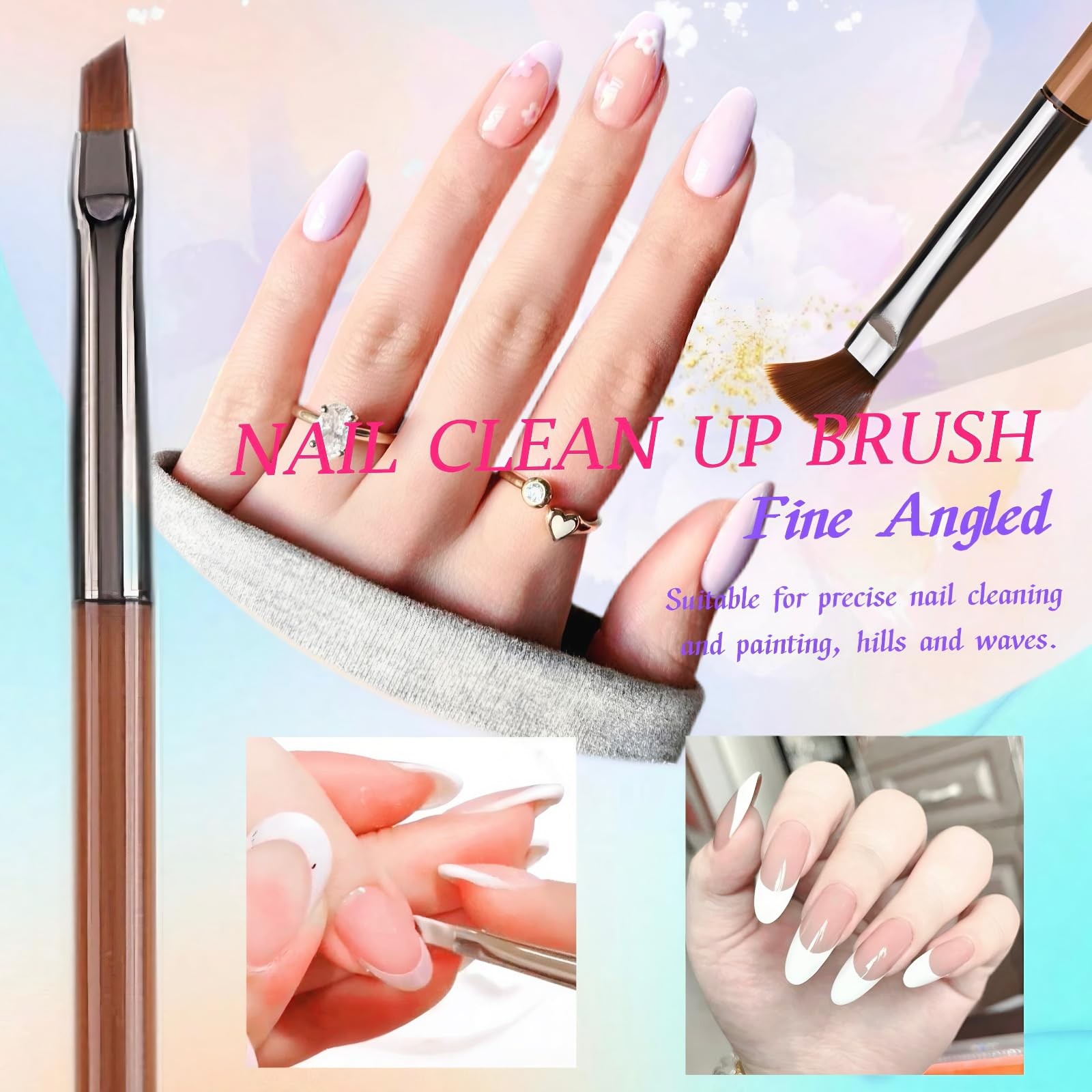 Nail Art Brushes Set 8Pcs Gel Liner Builder 5 For DIY Salon Design