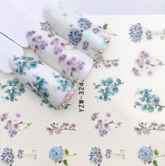 Flower, Floral Nail Art Water Decals DIY Nail Wraps.(Group 2)