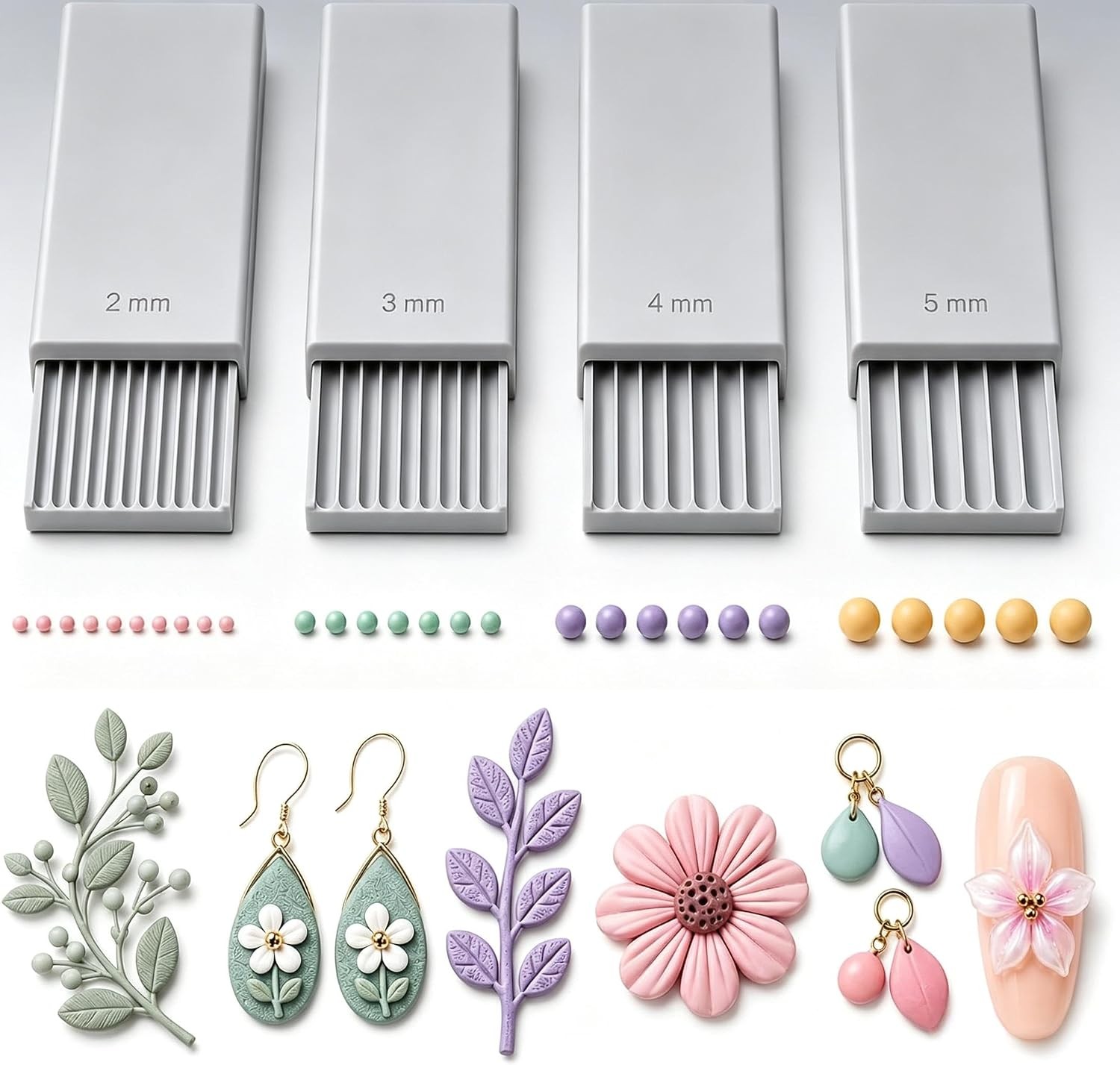 3D Print Clay Gel Ball Maker Tool, Nail Art Bead Roller for 3D Gel Flowers