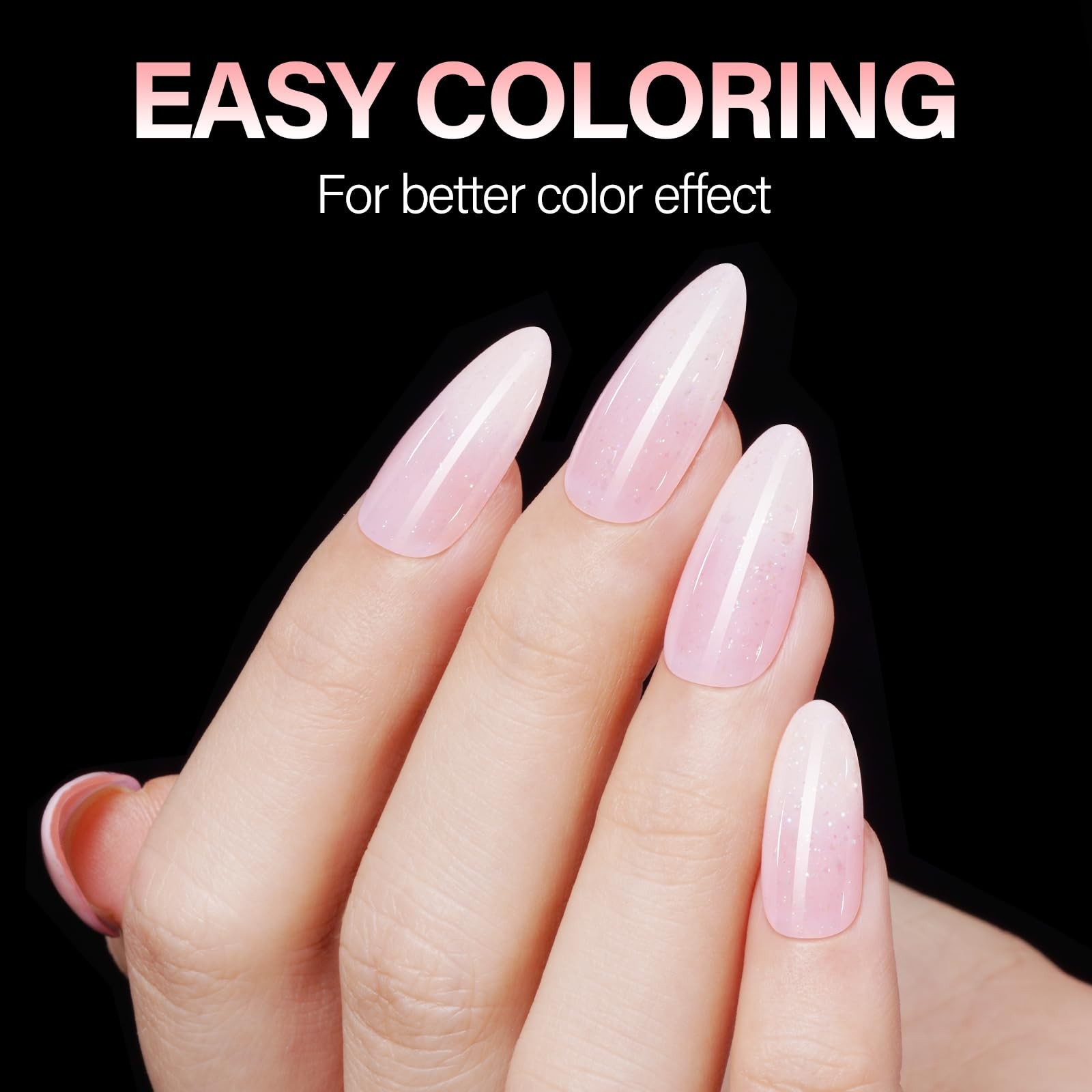 AILLSA Medium Almond Nail Tips 216PCS Clear Gelly Tips for DIY