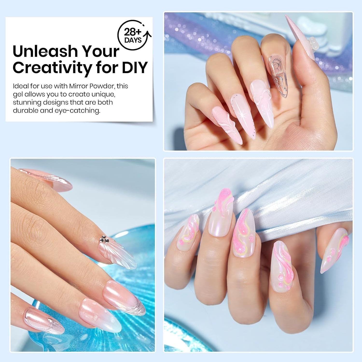 Easy-to-Use 15ml 3D Nail Sculpting Gel & Rhinestone Adhesive – DIY Salon at Home
