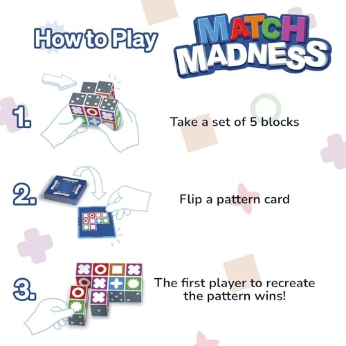 FoxMind Match Madness Board Game, Visual 7.8 x 3.9 x inches, White