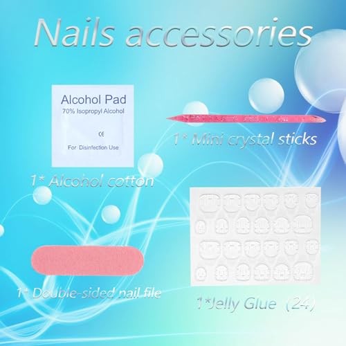 Colorful Short Almond Press on Nails – Glossy Chrome – Glossy Nails