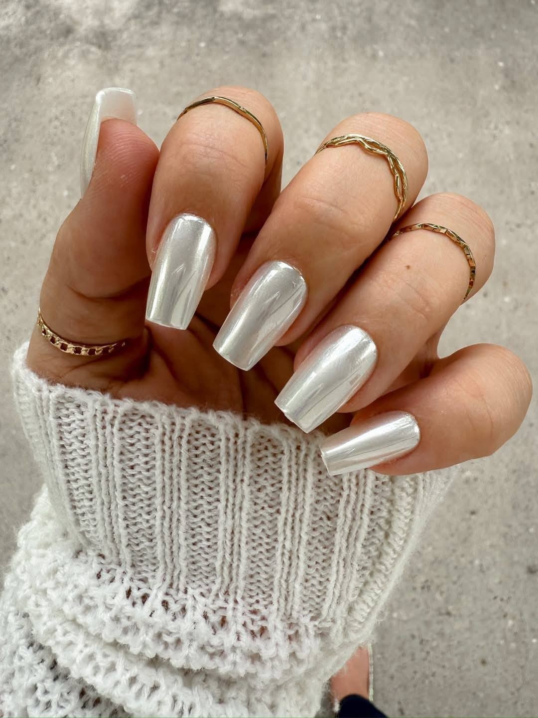 Red Aspen Press On Nails~Dashing Desiree~ACRYLIC~White~Coffin~LONG~Summer
