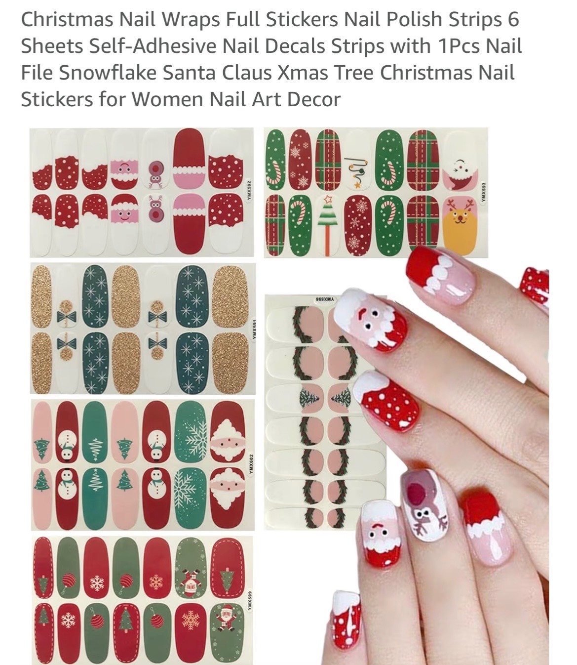 set of 27 Christmas nail wraps 6 sheets in each new in packages