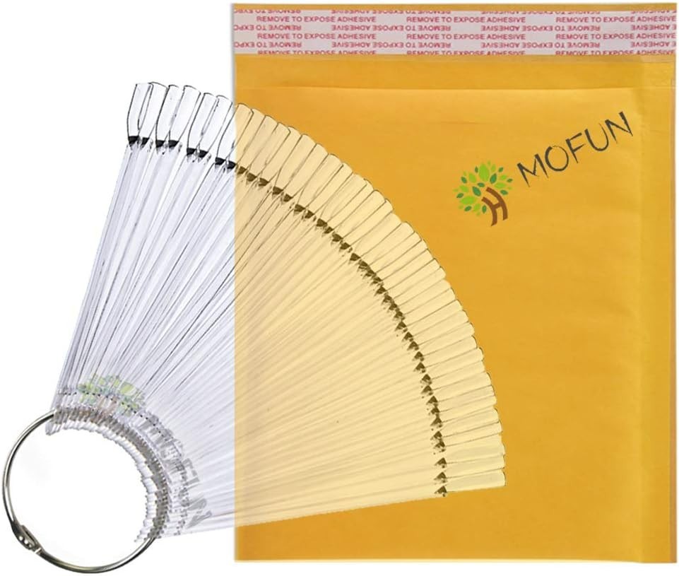 Professional 50-Pack Nail Art Sticks – Clear Fan Display for Practicing Designs