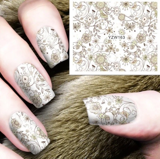 Flower, Floral Nail Art Water Decals DIY Nail Wraps.(Group 2)