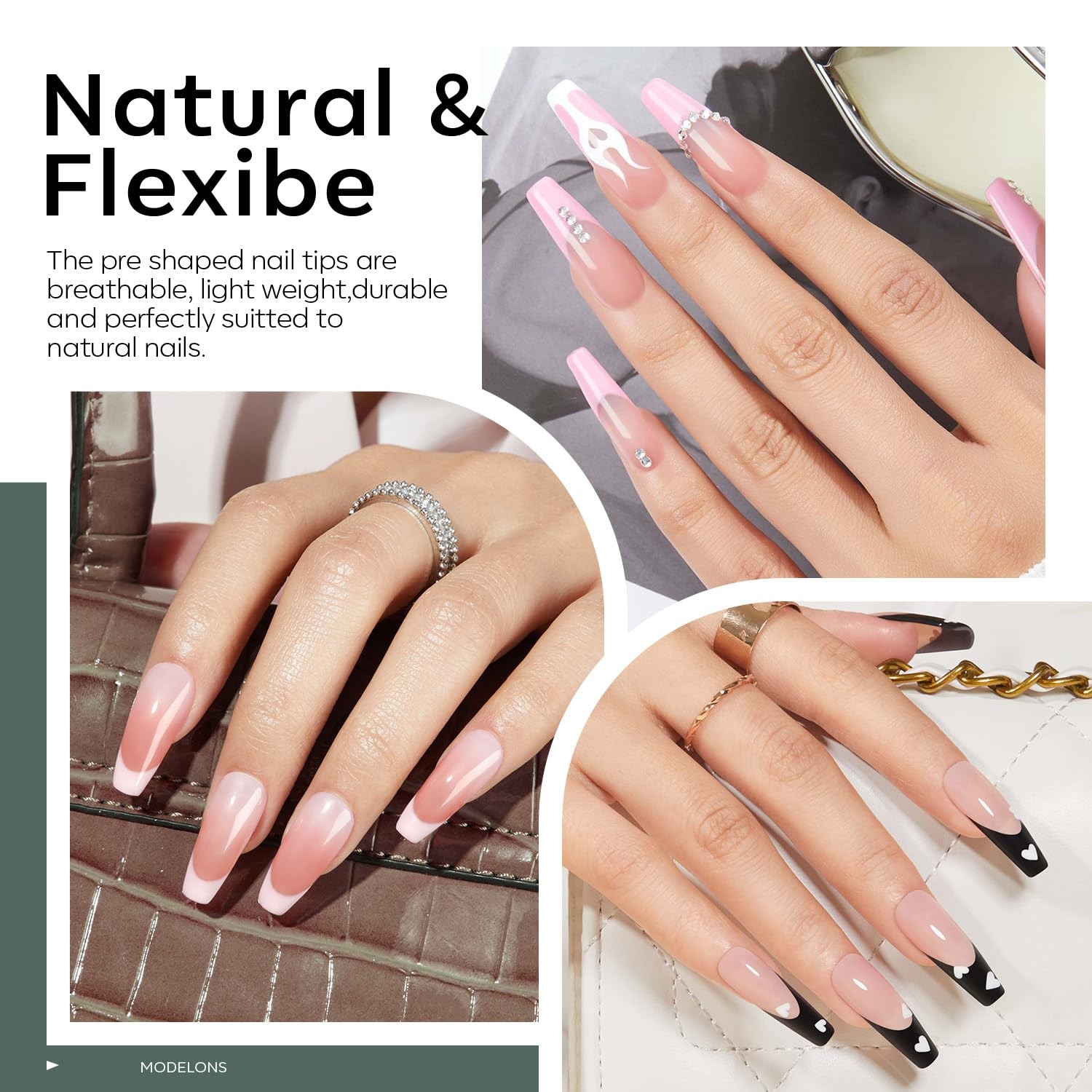 X Nail Gel Kit, Fake Nails Long Coffin, 9inOne Glue Prep Dehydrator & Portabl…