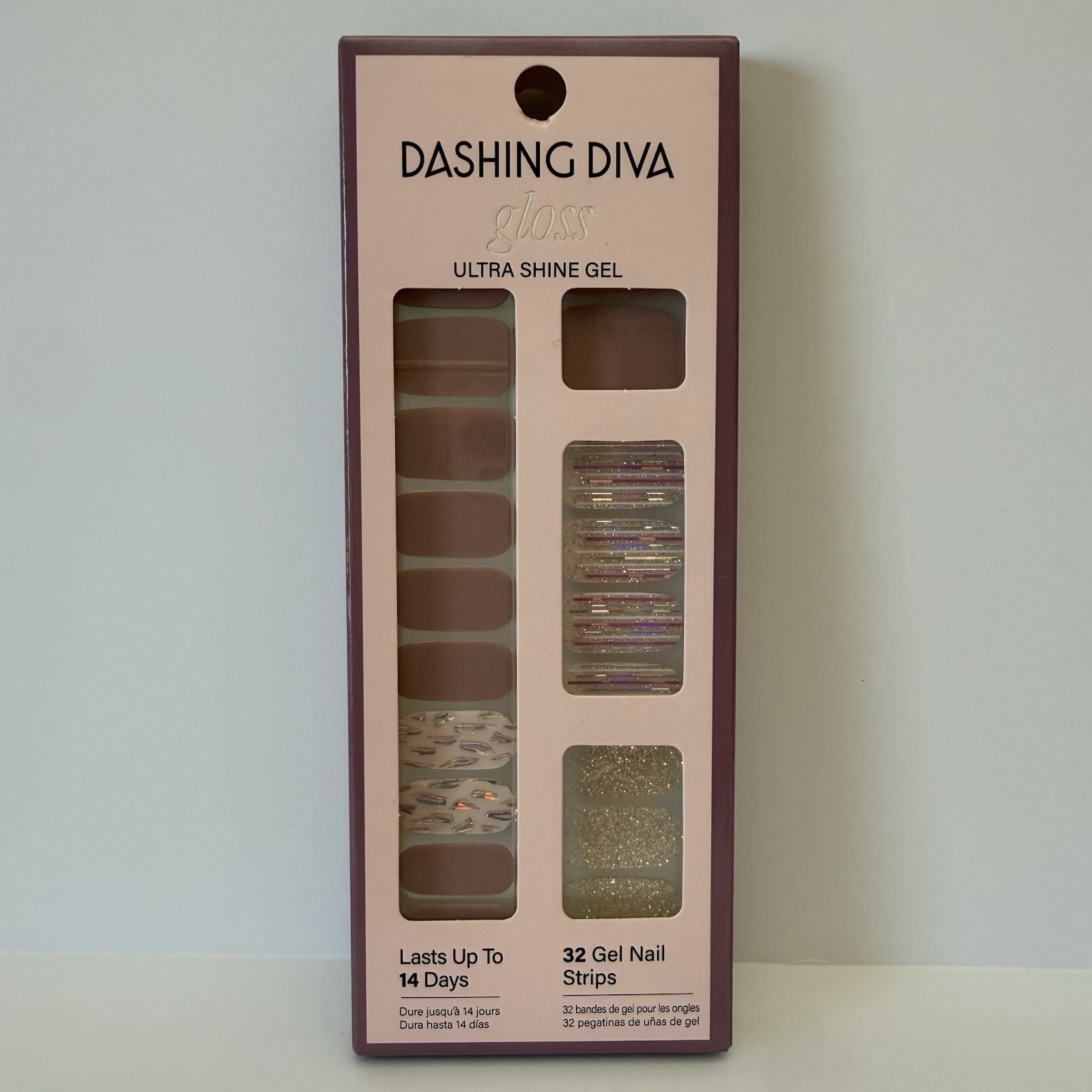 Lot of 2 Dashing Diva Gloss Ultra Shine Gel Nail Strips 32 Count Each New Colors