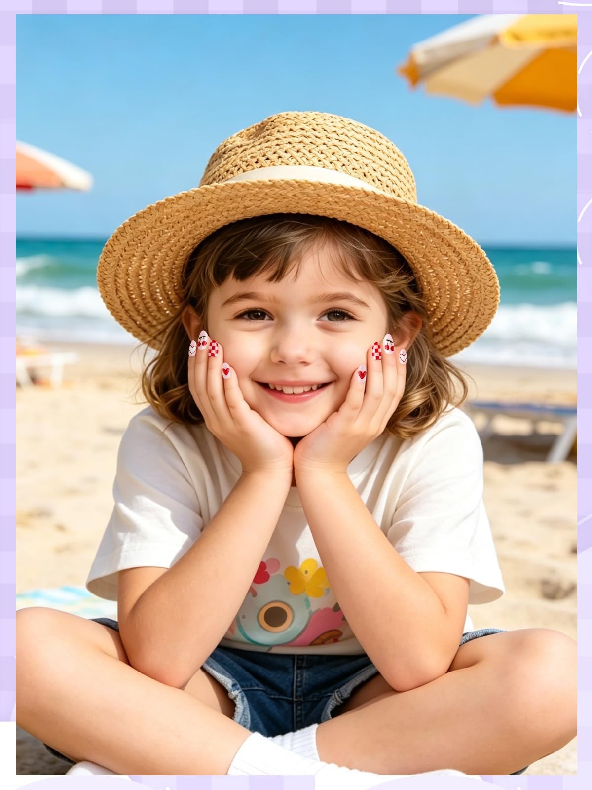 Press On Nails for Girls, 3 Style Press On Nails for Kids