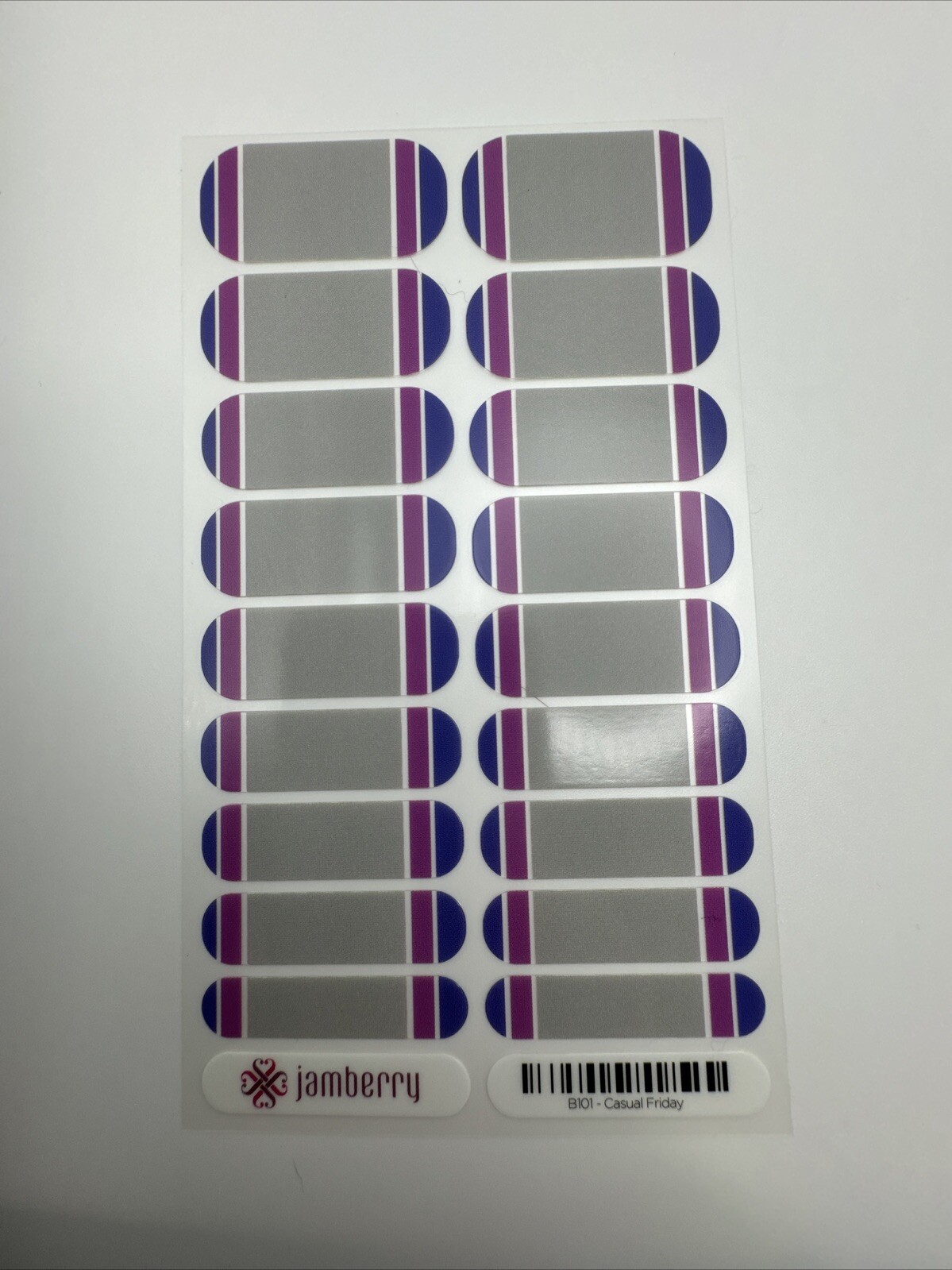 Jamberry Nail Wraps Casual Friday Full Sheet (gray French tip)