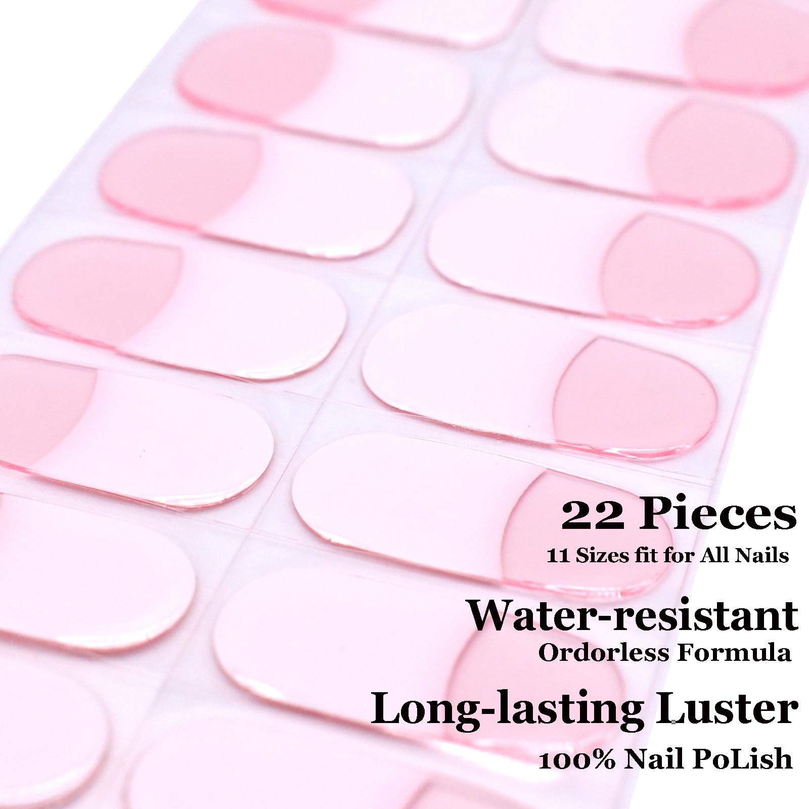 Gel Nail Art Wraps French Tip White Jelly Pink Adhesive Nail Stickers 22 Poli…