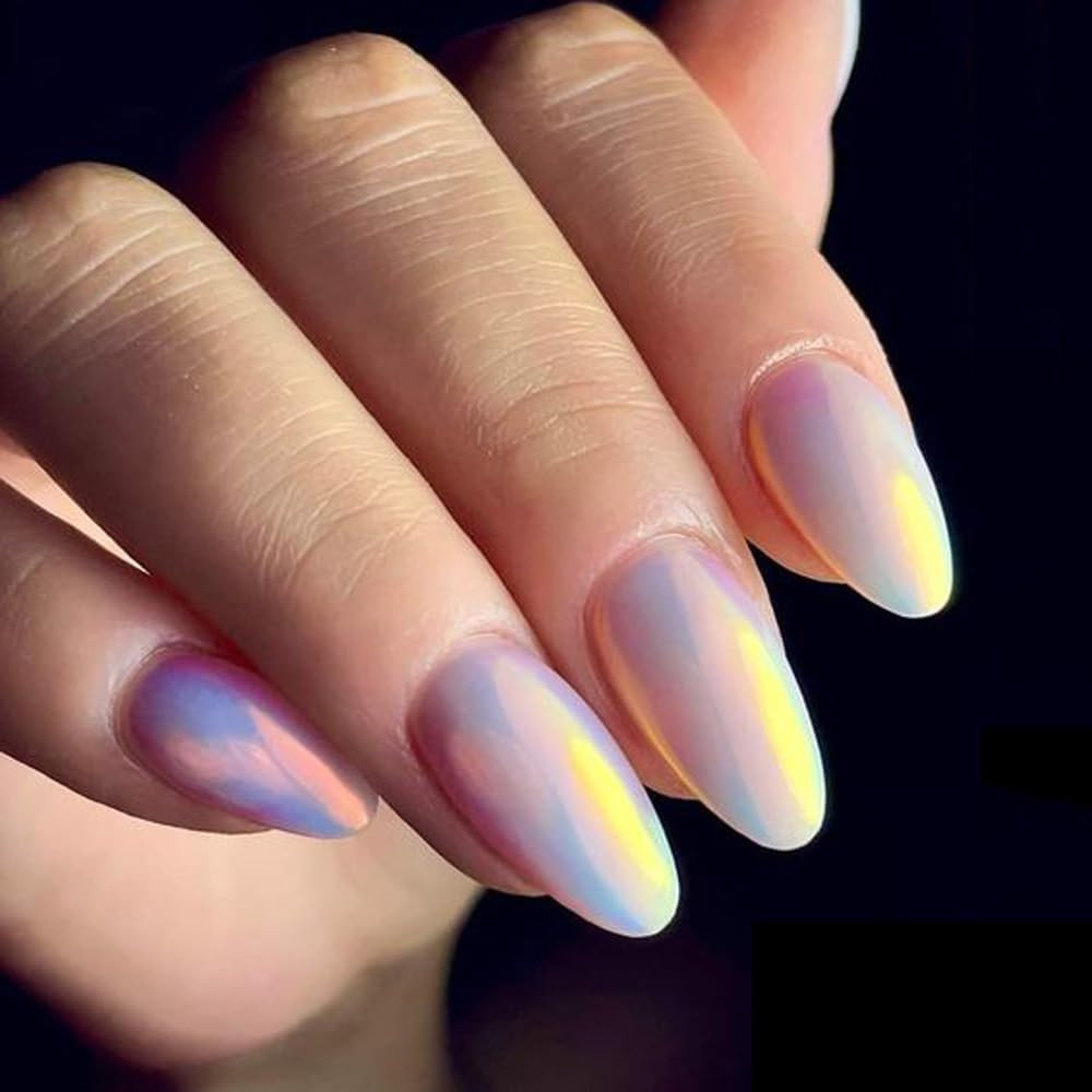 0.3G Unicorn Chrome Nail Powder, Aurora Iridescent Chrome Powders for Nails, Mer