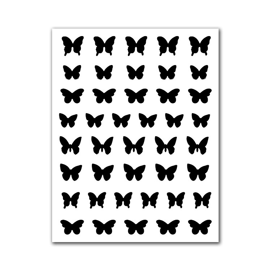 6Pcs Set Nail Art Airbrush Stencils, Spray Templates, Cute Hollow Nail Stickers