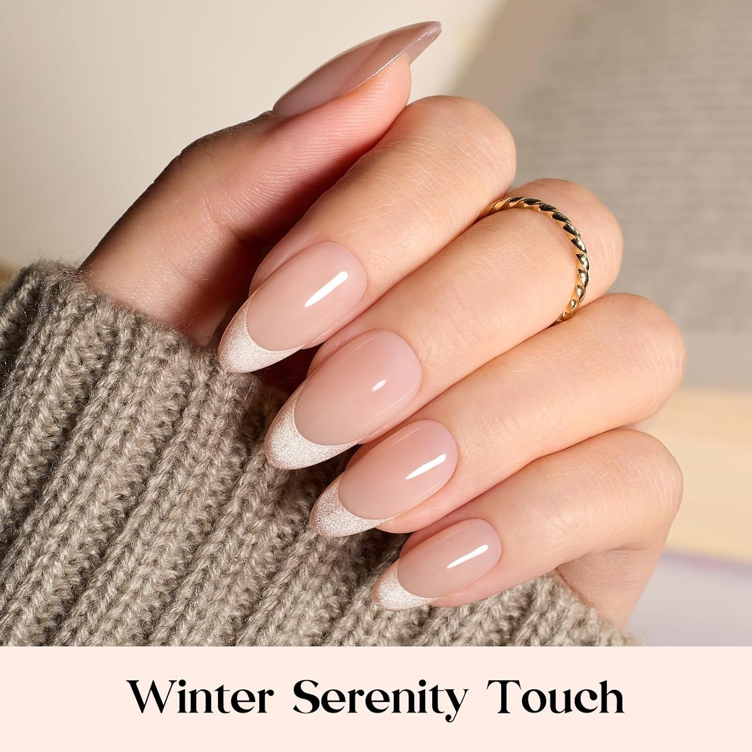 Luxury Long Medium Press On Nails – Cappuccino Mousse, Salon Quality 224 Set