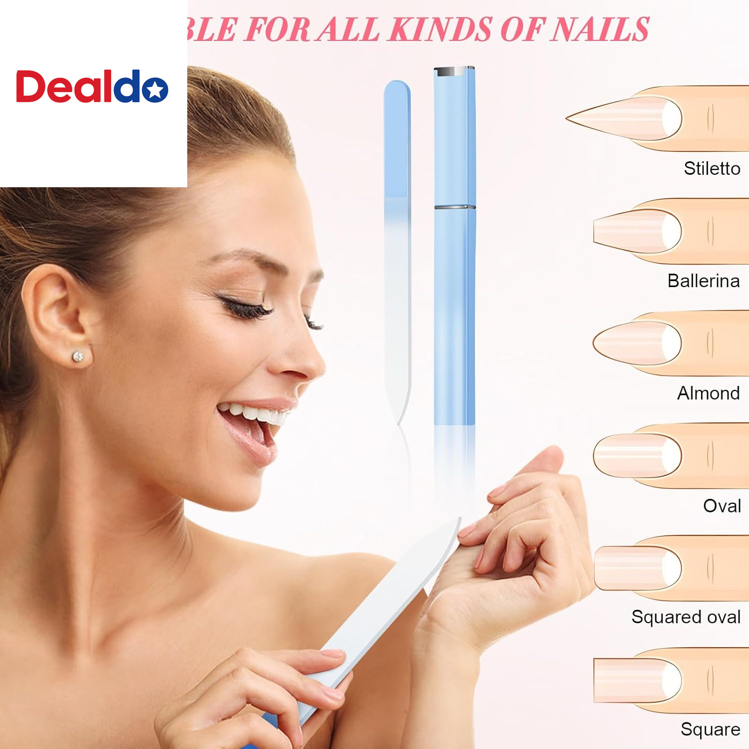 6 Pack Glass Nail File for Natural Nails, Stocking Stuffers for Teen Girls Women