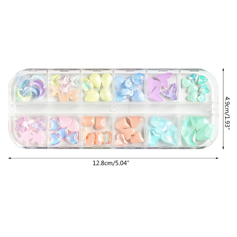 12 Grids Fashion Crystal Art Jewelry Crystal 3D Rhinestones
