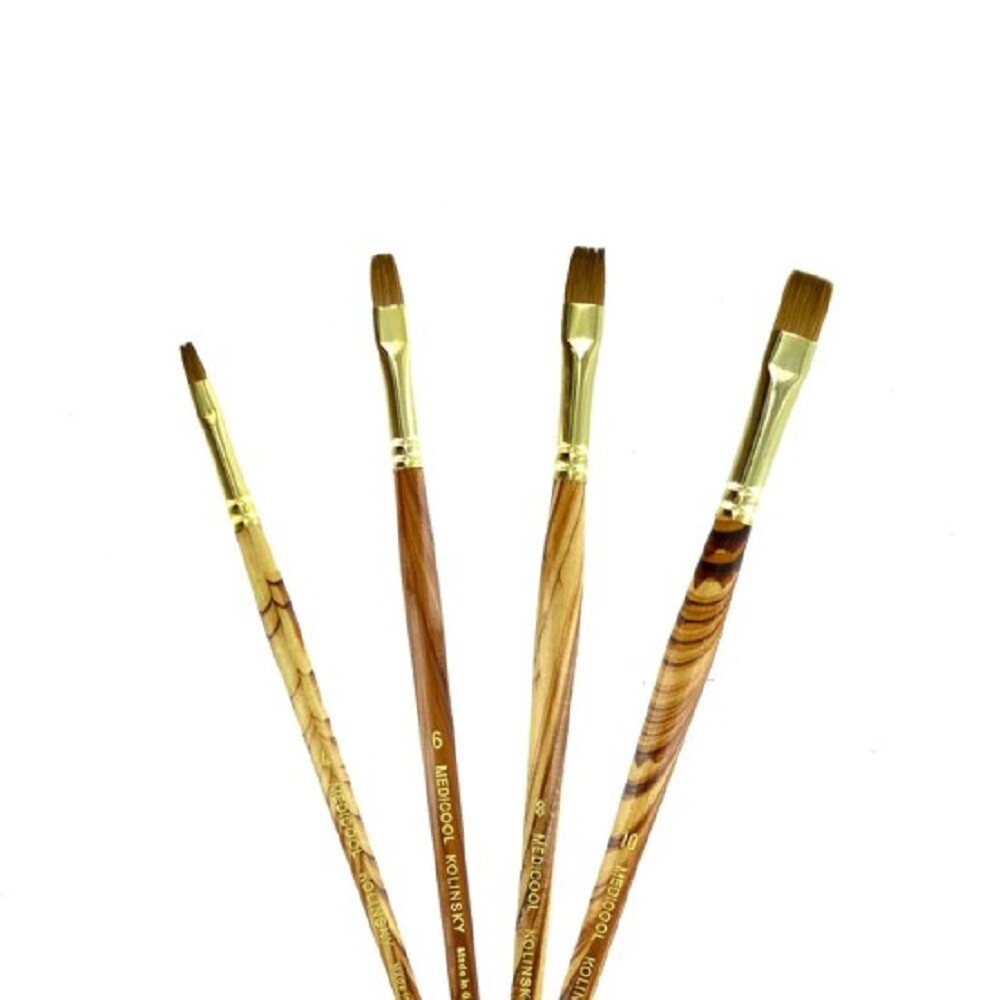 Medicool Kolinsky German Made 100% Sable Acrylic Nail Brushes Flat *Chose any 1*