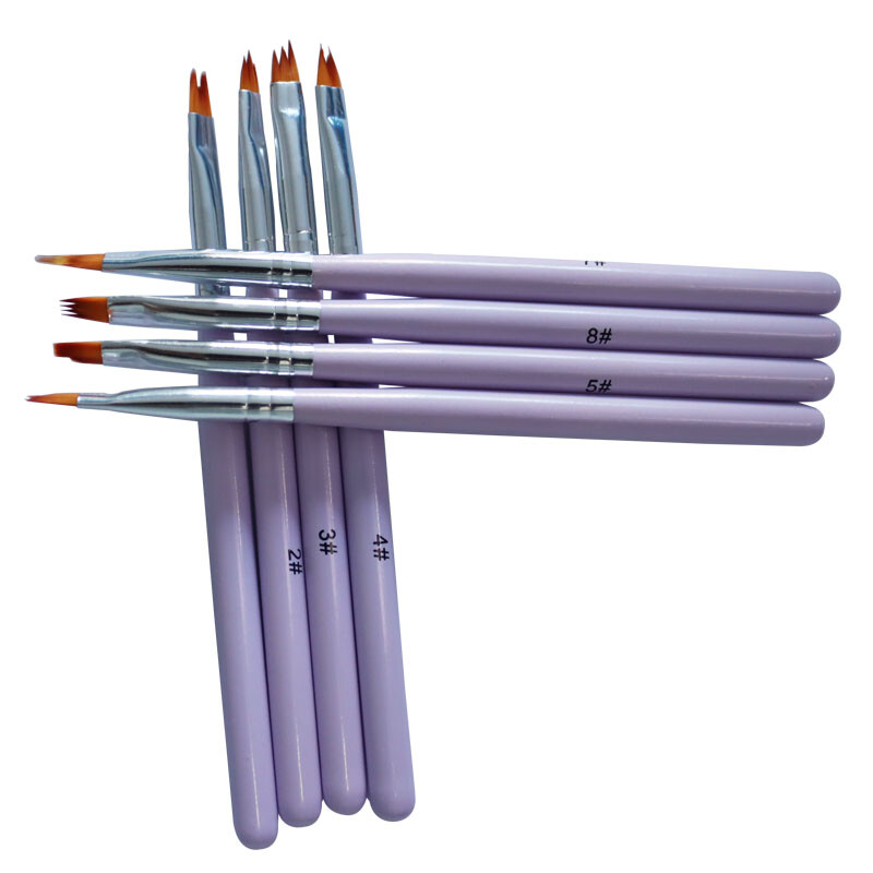 1 Set 8 Pcs Nail Flower Brush Petal Pattern Pen Serrated Pens DIY Nail Art Tool