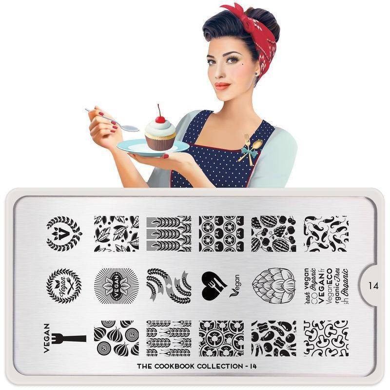 MoYou London Cookbook Collection 14 Nail Stamp Plate Vegan Vegetarian Eat Clean