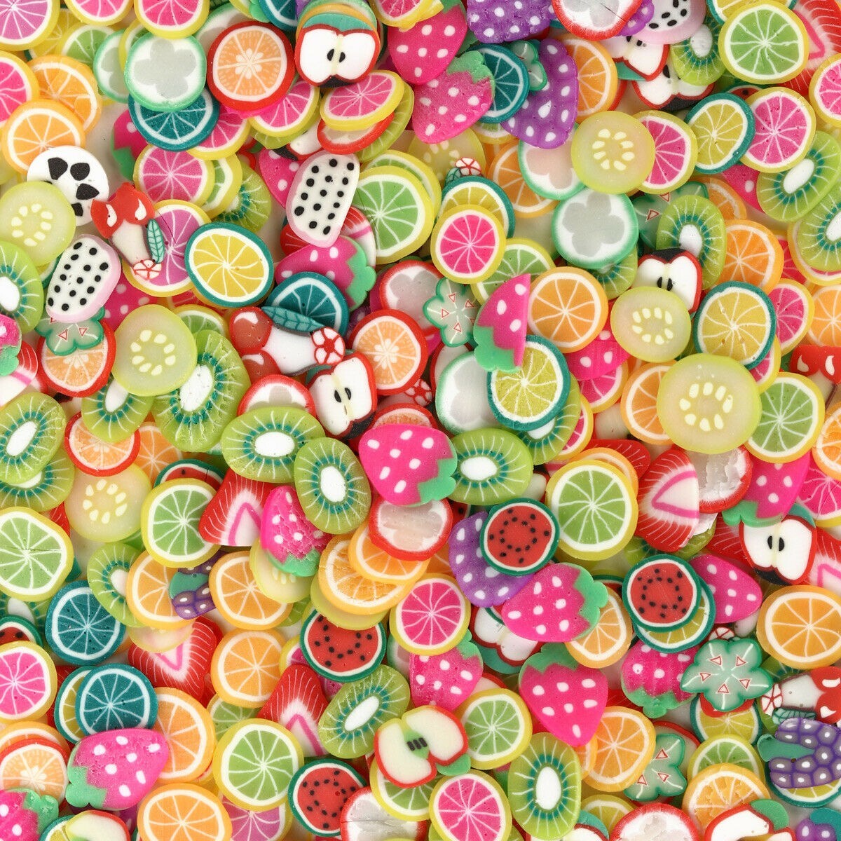 3D Nail Art Decoration Fruit Slices Shape Fimo Rhinestones UV Gel Builder Tips