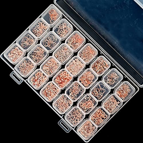 28 Grids Alloy Nail Art Rivets, 3D Mix Geometry Nail Studs Rose Gold Nail Studs