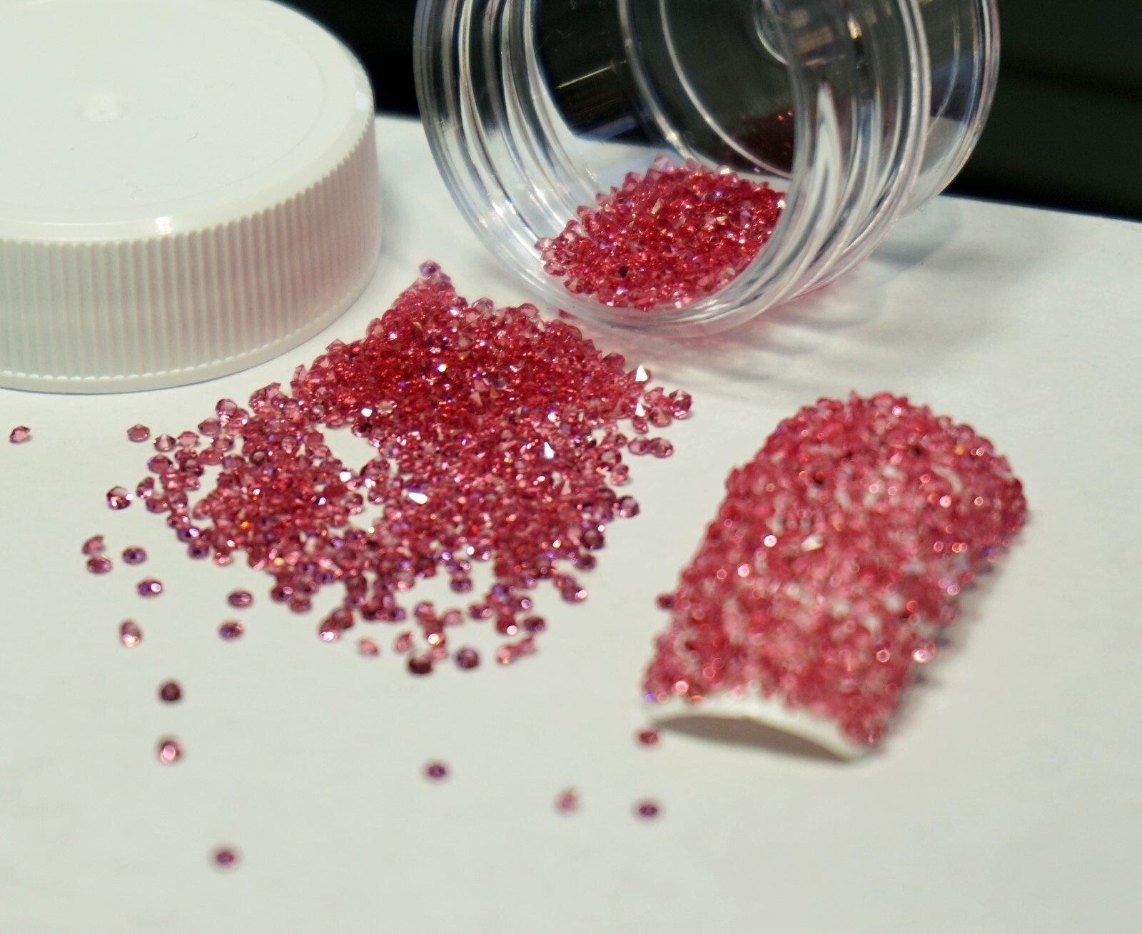 PREMIUM PINK CRYSTALS FOR NAILS 1000 Pixiecrystals Nail Art Small Gift
