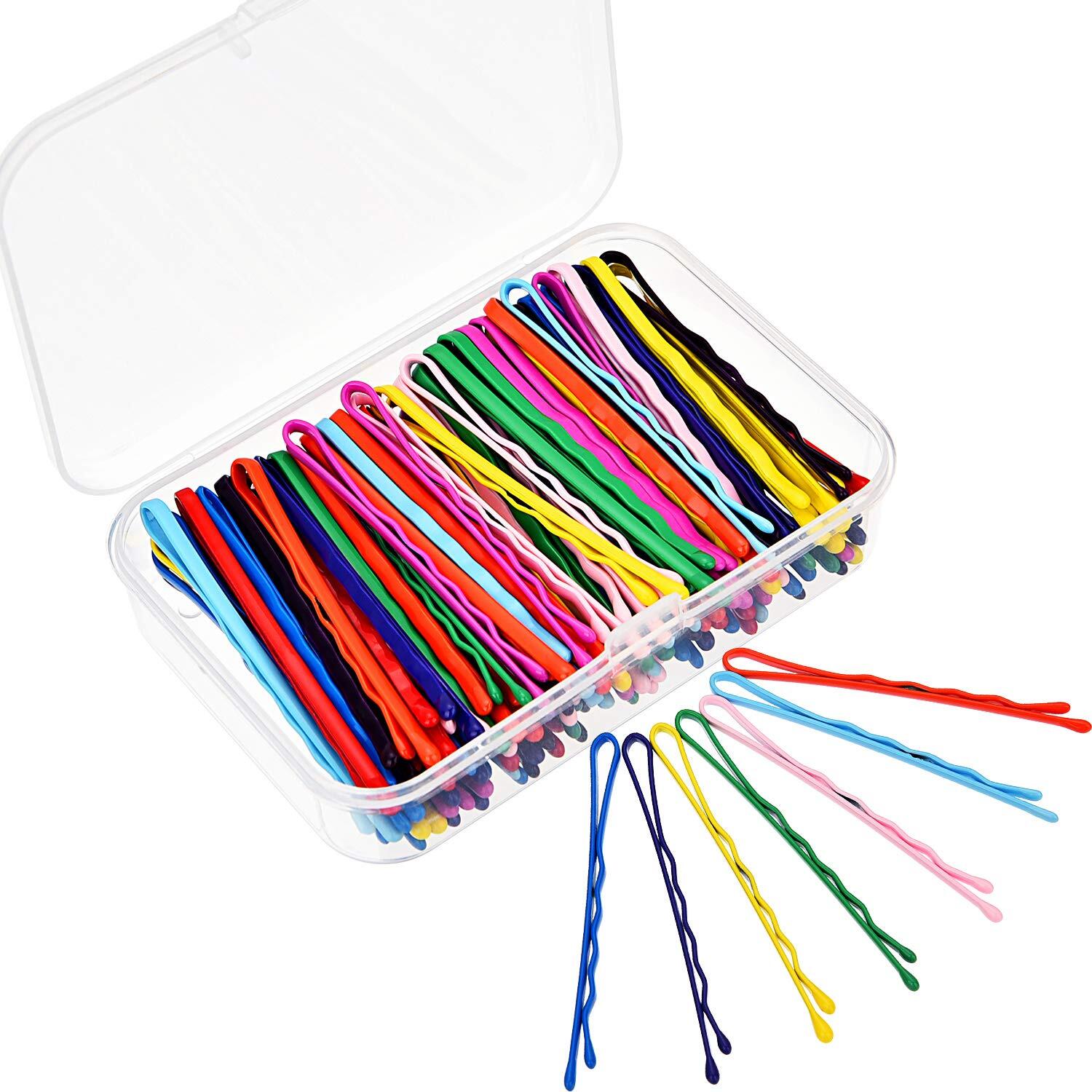 100 Pieces Bobby Hair Pins Styling Blue,Coffee,Green,Orange,Pink,Purple