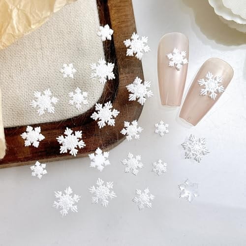 50Pcs Christmas Snowflake Nail Art Charms 3D Mixed Resin Nail Charms Style 4