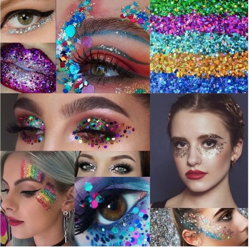 36 Pcs Mix Color Glitter Dust Powder Set For Nail Art Acrylic Tips Decoration US