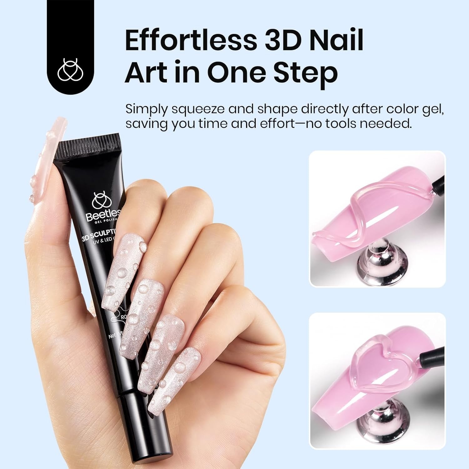 Easy-to-Use 15ml 3D Nail Sculpting Gel & Rhinestone Adhesive – DIY Salon at Home