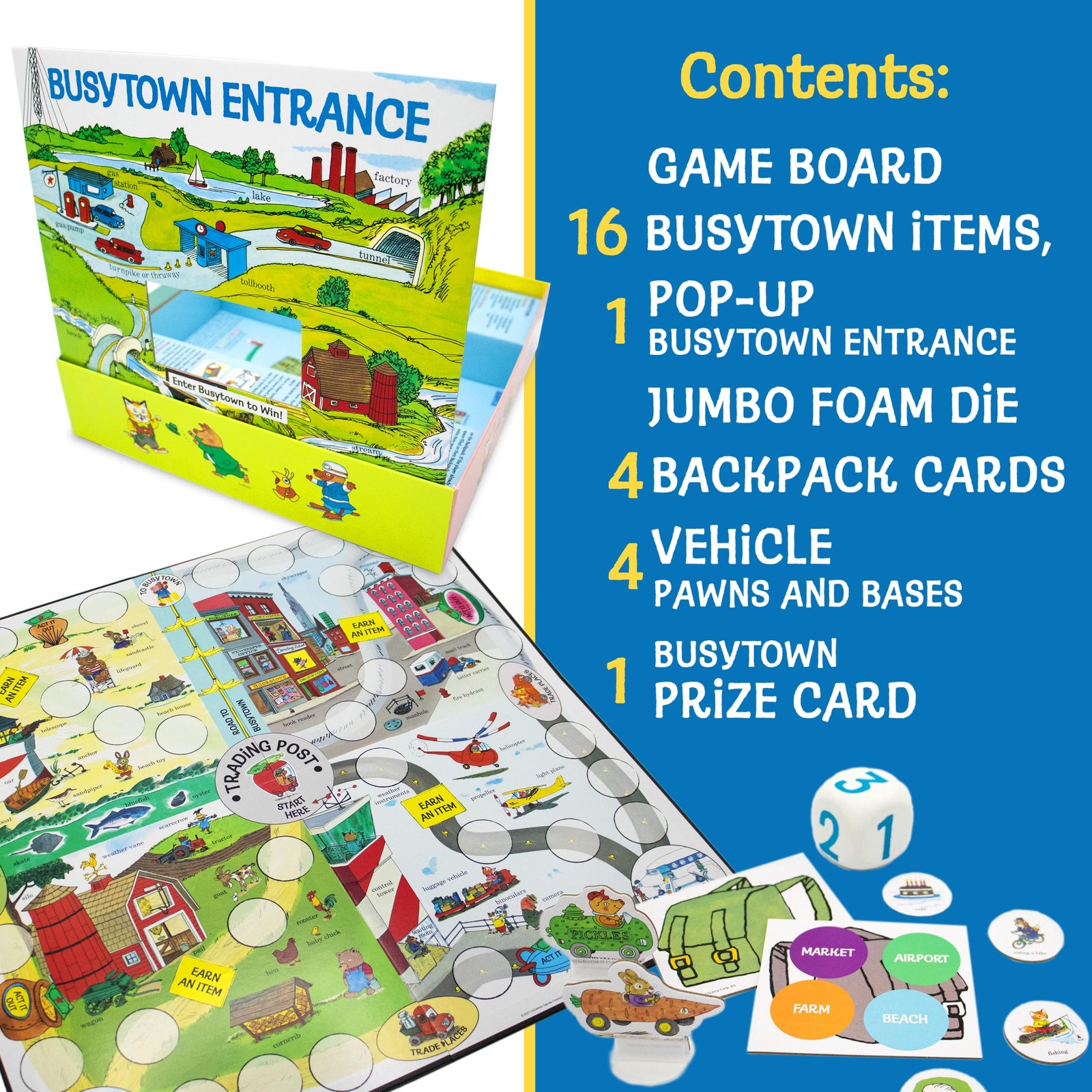 Briarpatch, Richard Scarry’s Busy Day 2.5 x 15.5 x 10.5 inches, Multicolor