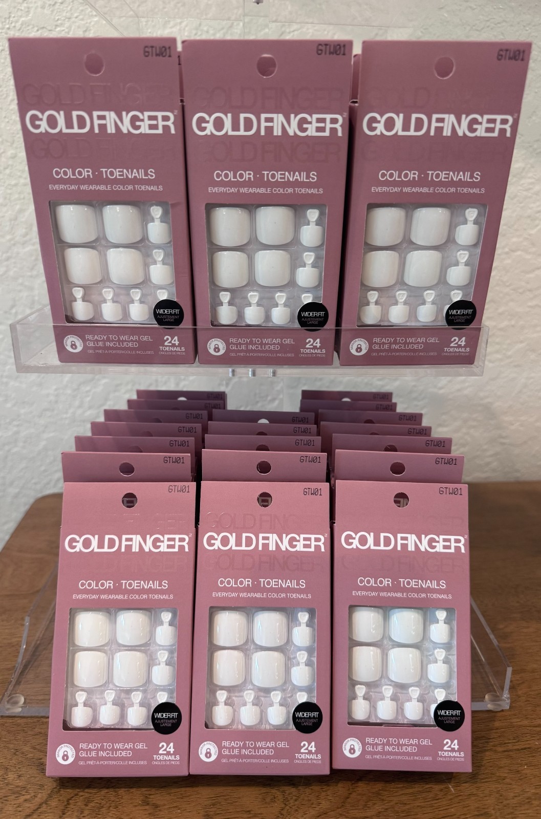 Kiss Gold Finger Color Toenails White Wider Fit Ready to Wear Gel NEW LOT of 36!