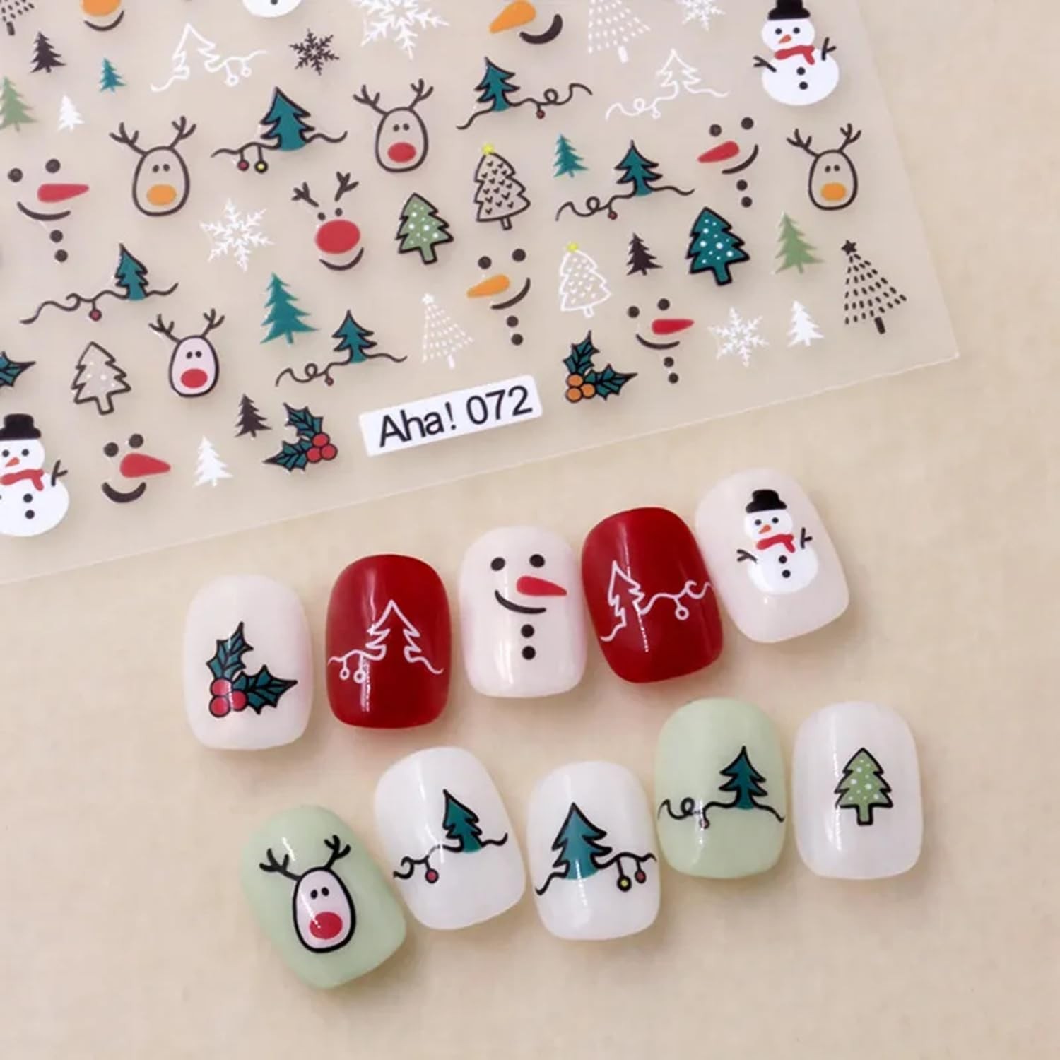Christmas Nail Stickers Winter Snowman Snowflake Nail Art Stickers 8PCS Elk S…