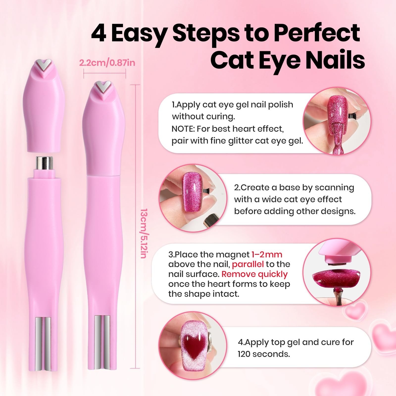 Beetles Cat Eye Magnet 3 in 1 Nail Art Tool for Gel Polish
