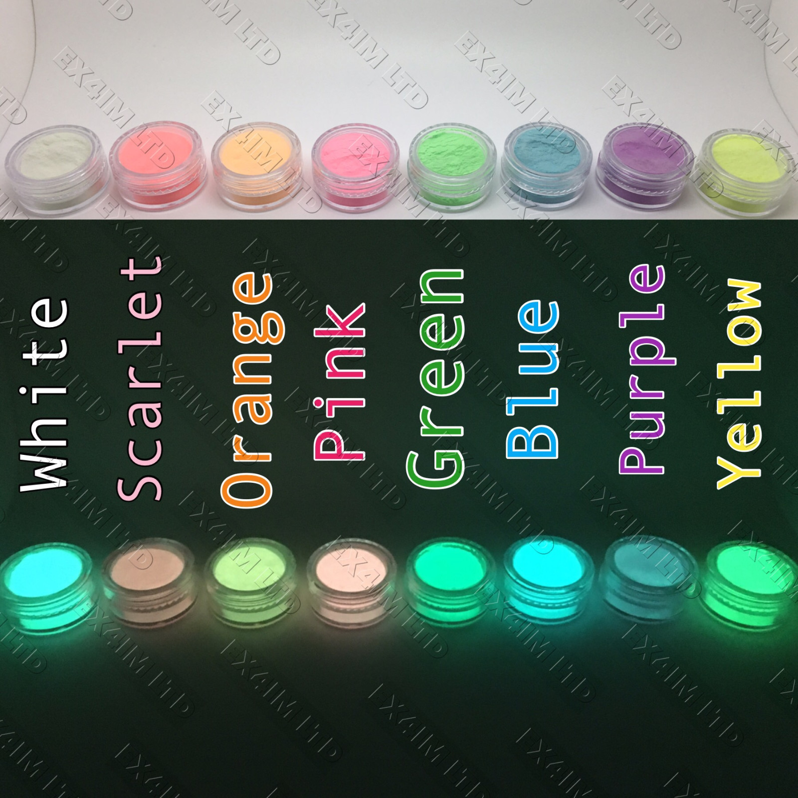 GLOW IN THE DARK POWDER LUMINESCENT ACRYLIC NAIL PAINTING NEON FLUORESCENT UK