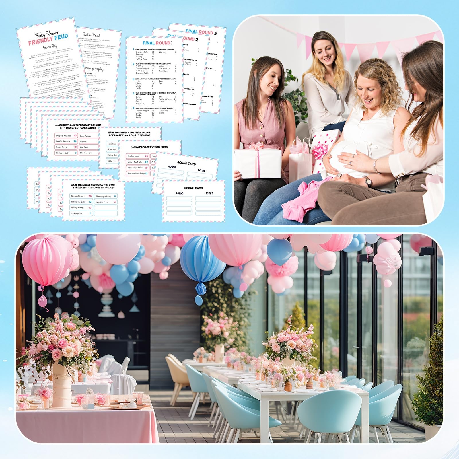 Humyoun Baby Shower Friendly Feud Game with 2 Answer 4 x 6 inches (approx.)