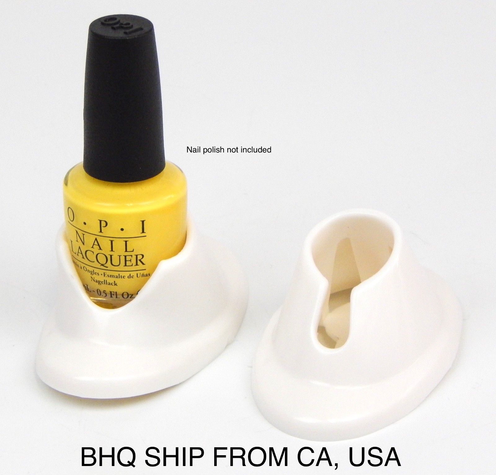 2pcs White Soft Rubber Nail Polish Bottle Holder Nail Art Manicure Tools